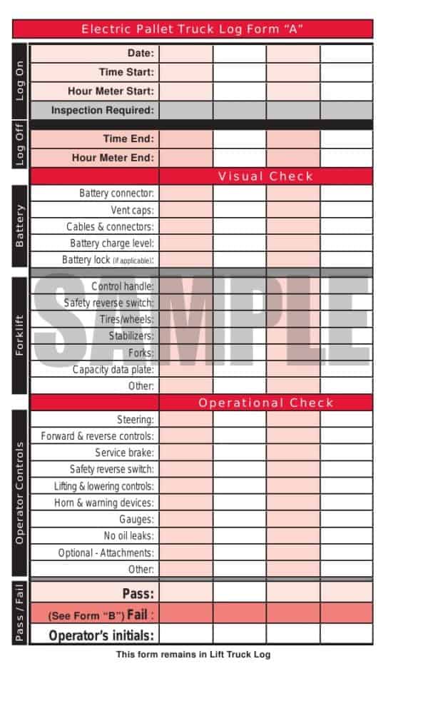 Master Check Log Forklift Safety Inspection Checklist Book – The Equipment Log