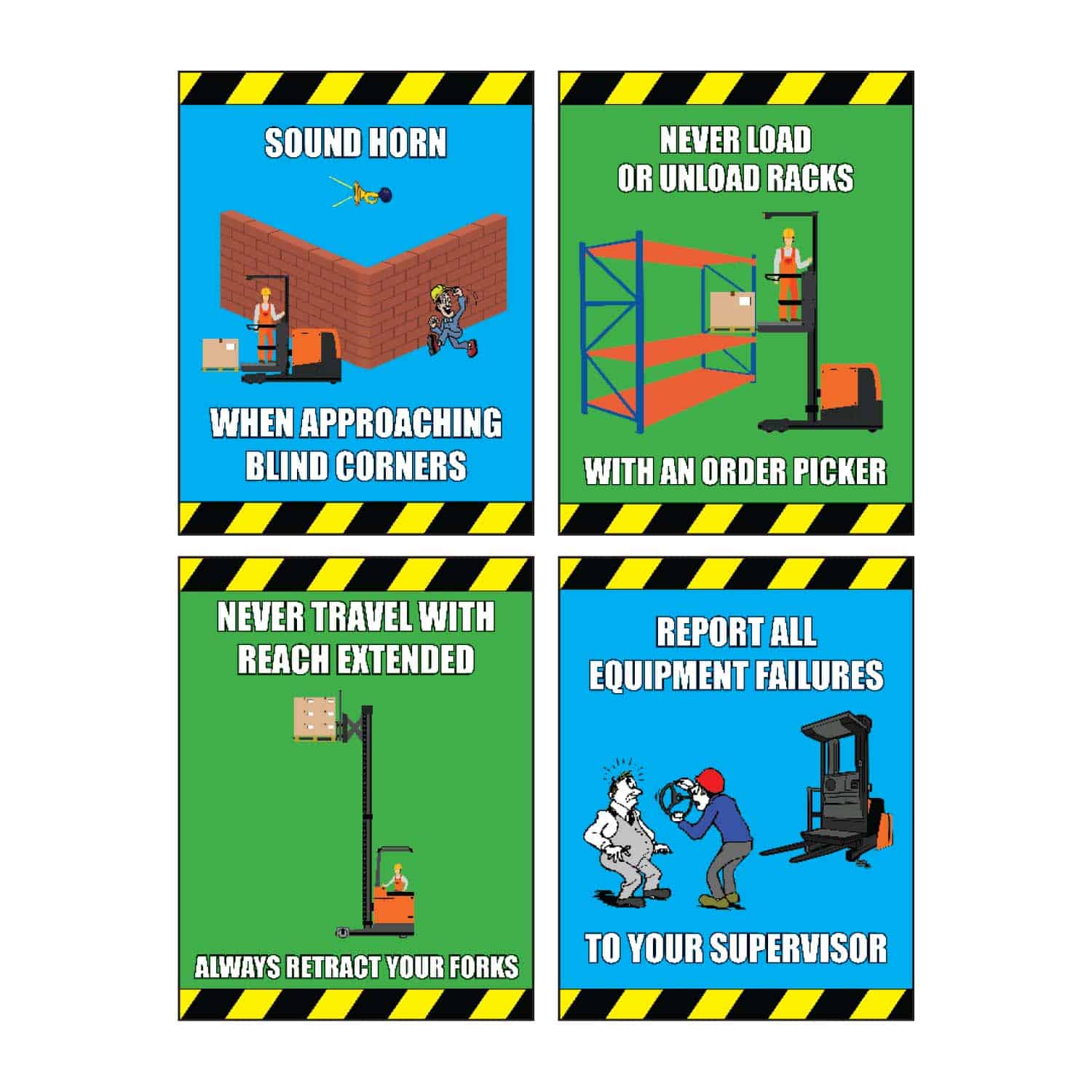 Safe-Lift 2 Motorized Walkie Truck Safety Poster Package (set of 4 posters)  - Forklift Training Systems